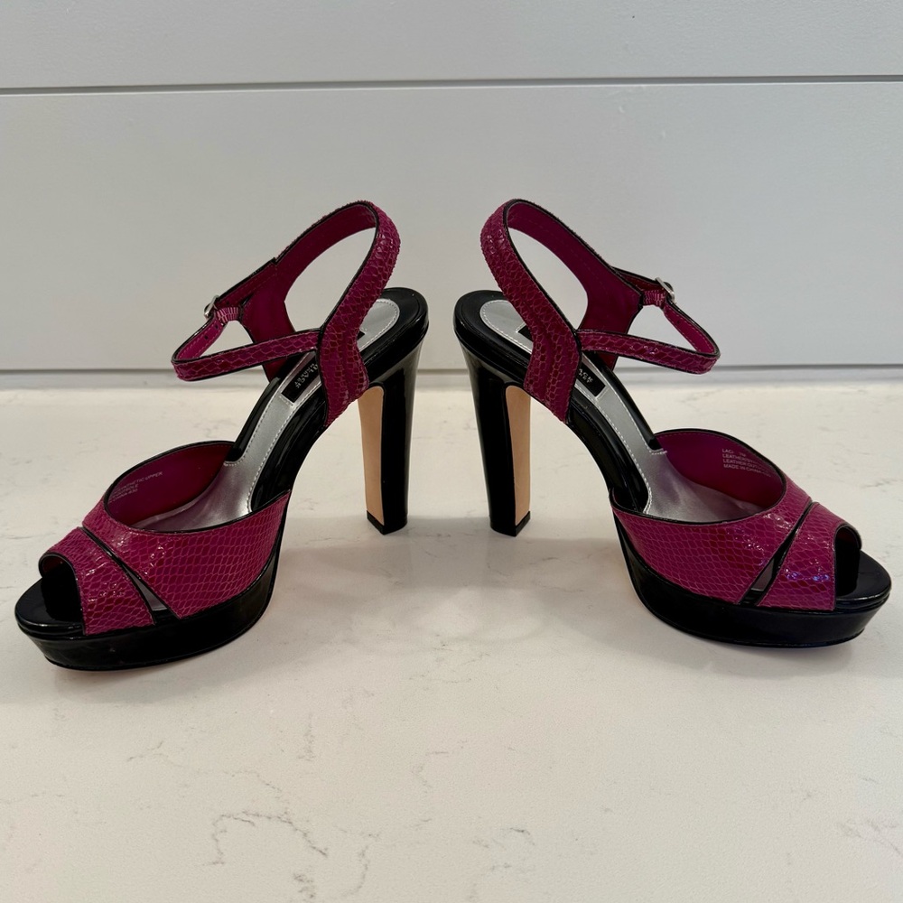 WHBM Laci Pink and Black Heels, size 7 - Picture 8 of 14